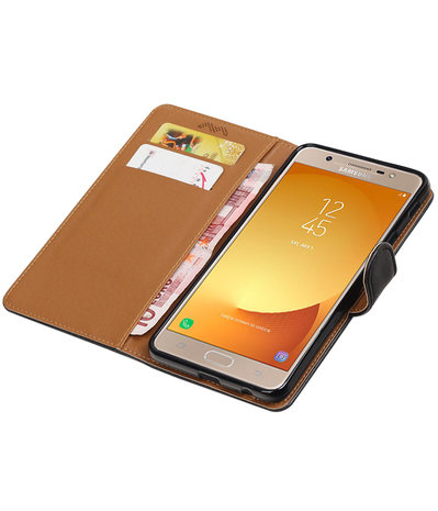 Samsung Galaxy J7 Max Pull-Up booktype hoesje Zwart