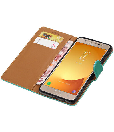 Samsung Galaxy J7 Max Pull-Up booktype hoesje Groen