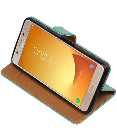 Samsung Galaxy J7 Max Pull-Up booktype hoesje Groen