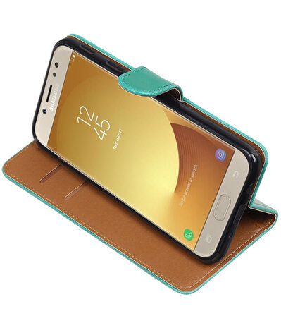 Samsung Galaxy J7 2017 / Pro Premium​ Pull-Up booktype hoesje Groen