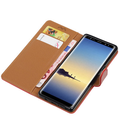 Samsung Galaxy Note 8 Pull-Up booktype hoesje rood