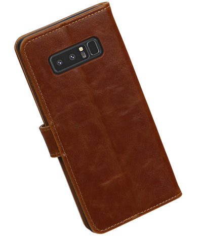 Samsung Galaxy Note 8 Pull-Up booktype hoesje bruin