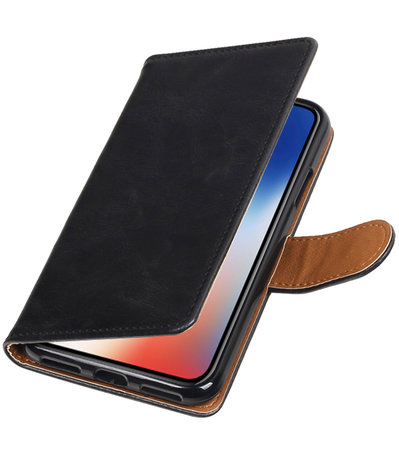 Apple iPhone X Pull-Up booktype hoesje Zwart