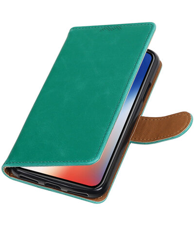 Apple iPhone X Pull-Up booktype hoesje Groen