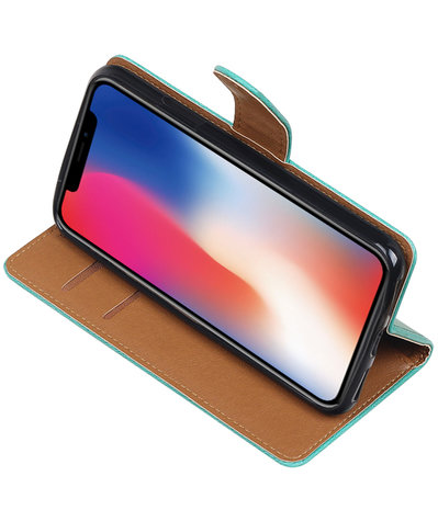 Apple iPhone X Pull-Up booktype hoesje Groen