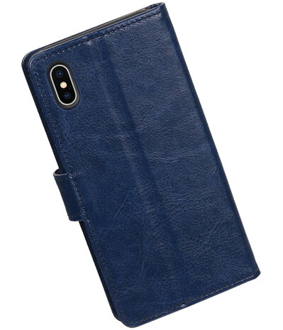 Donker Blauw Portemonnee booktype hoesje Apple iPhone X