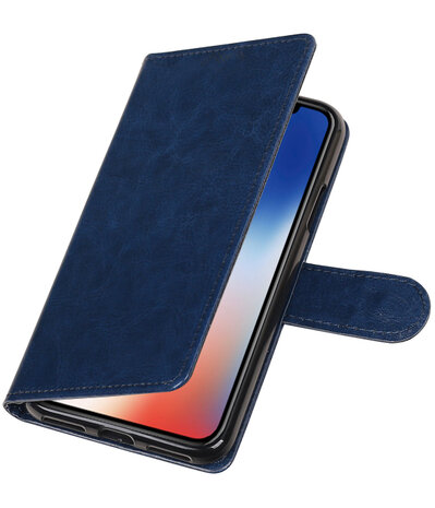 Donker Blauw Portemonnee booktype hoesje Apple iPhone X