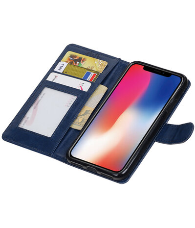 Donker Blauw Portemonnee booktype hoesje Apple iPhone X