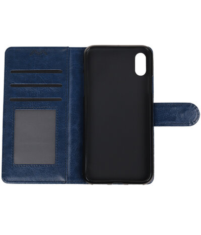 Donker Blauw Portemonnee booktype hoesje Apple iPhone X