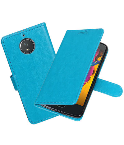 Turquoise Portemonnee booktype hoesje Motorola Moto G5s Plus