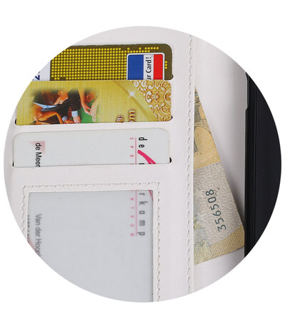 Wit Portemonnee booktype Hoesje voor Huawei Y7 / Y7 Prime