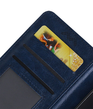 Donker Blauw Portemonnee booktype Hoesje voor Huawei Y7 / Y7 Prime