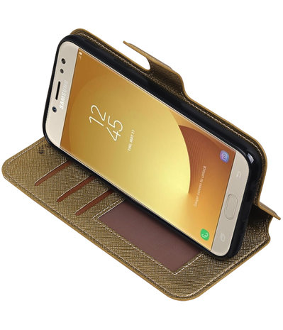 Goud Samsung Galaxy J5 2017 TPU wallet case booktype hoesje HM Book