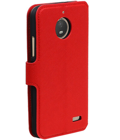 Rood Motorola Moto E4 TPU wallet case booktype hoesje HM Book