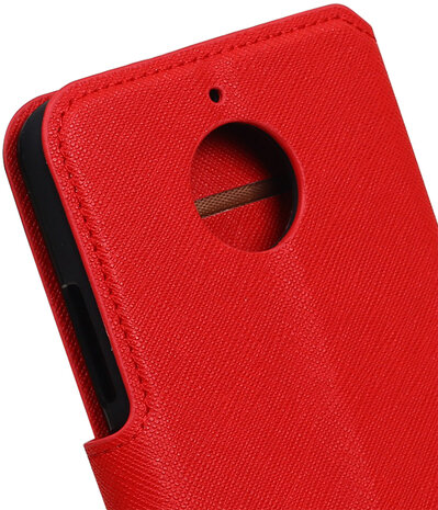 Rood Motorola Moto E4 TPU wallet case booktype hoesje HM Book