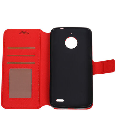 Rood Motorola Moto E4 TPU wallet case booktype hoesje HM Book