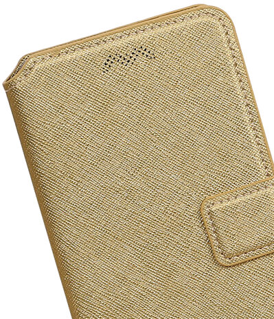 Goud Motorola Moto E4 TPU wallet case booktype hoesje HM Book