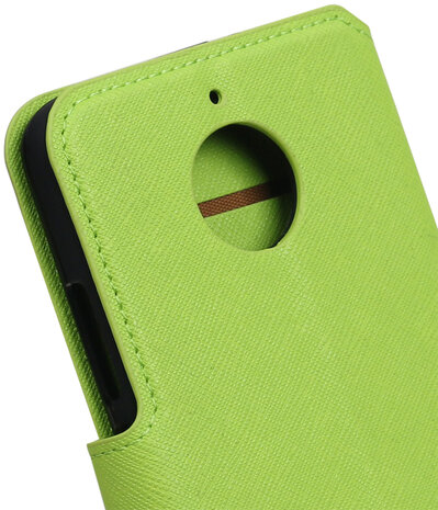 Groen Motorola Moto E4 TPU wallet case booktype hoesje HM Book
