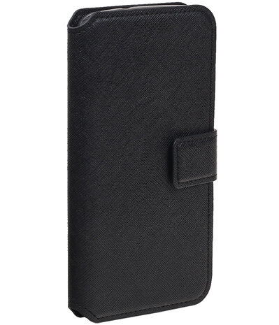 Zwart Motorola Moto E4 Plus TPU wallet case booktype hoesje HM Book