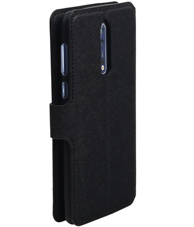 Zwart Nokia 8 TPU wallet case booktype hoesje HM Book