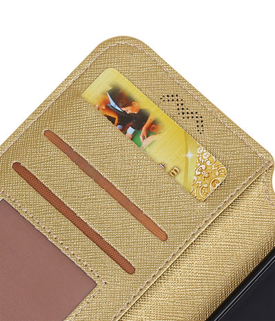 Goud Nokia 8 TPU wallet case booktype hoesje HM Book