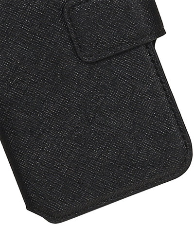 Zwart Hoesje voor Motorola Moto G5 TPU wallet case booktype HM Book