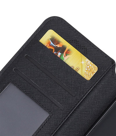 Zwart Hoesje voor Motorola Moto G5 TPU wallet case booktype HM Book