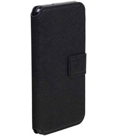 Zwart Hoesje voor Huawei P8 Lite 2017/ P9 Lite 2017 TPU wallet case booktype HM Book