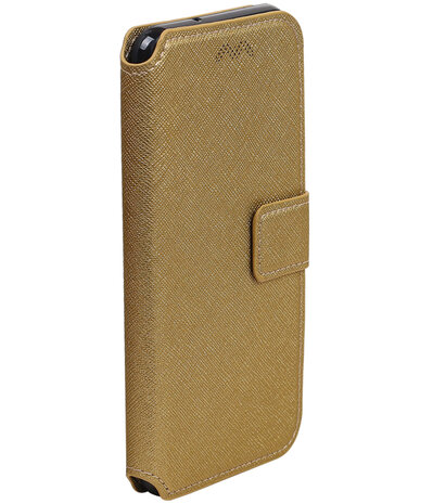 Goud Hoesje voor Apple iPhone X TPU wallet case booktype HM Book