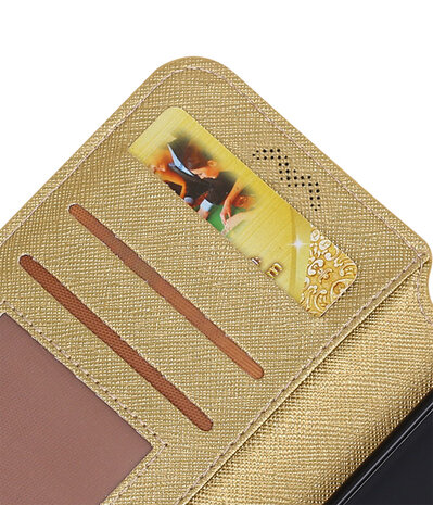 Goud Hoesje voor Apple iPhone X TPU wallet case booktype HM Book