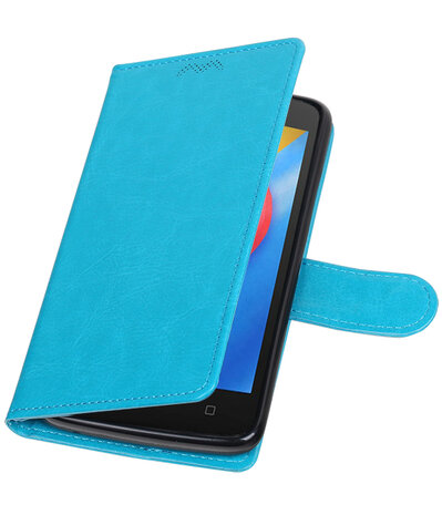 Turquoise Portemonnee booktype hoesje Motorola Moto C