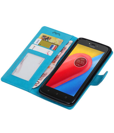 Turquoise Portemonnee booktype hoesje Motorola Moto C