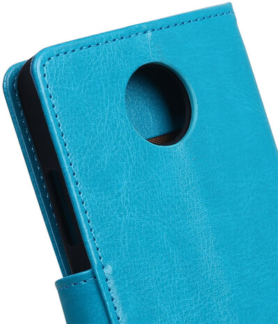 Turquoise Portemonnee booktype hoesje Motorola Moto C