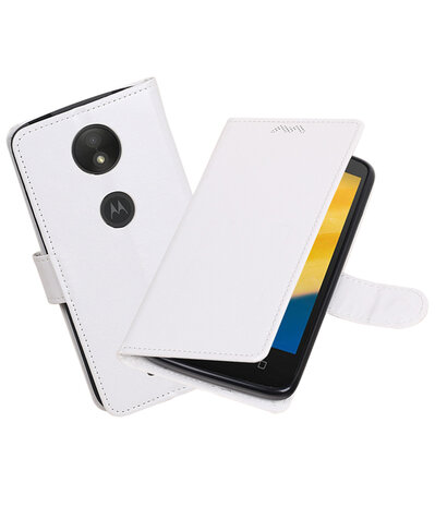 Wit Portemonnee booktype hoesje Motorola Moto C Plus