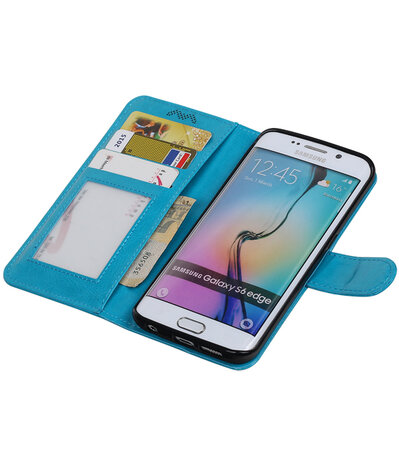 Turquoise Portemonnee booktype hoesje Samsung Galaxy S6 Edge G925F