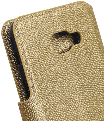 Goud Samsung Galaxy A3 2017 TPU wallet case booktype hoesje HM Book