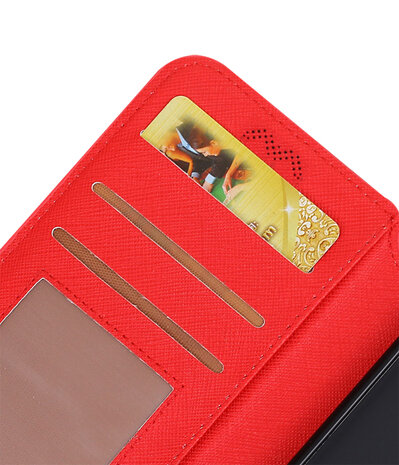 Rood Hoesje voor Huawei Y5 / Y6 2017 TPU wallet case booktype HM Book
