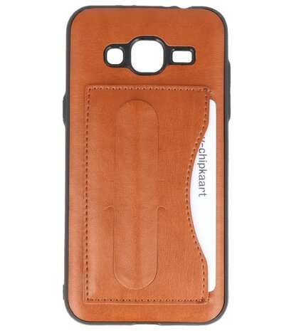 Samsung Galaxy J3 2016 Stand TPU back case hoesje Bruin