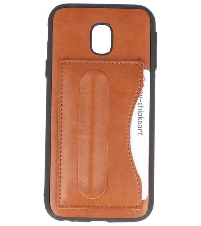 Samsung Galaxy J3 2017 Stand TPU back case hoesje Bruin