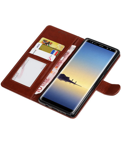 Bruin Portemonnee booktype hoesje Samsung Galaxy Note 8