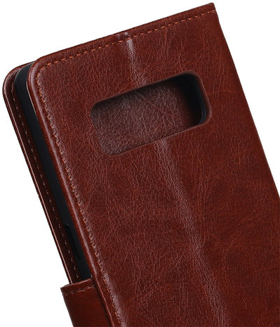 Bruin Portemonnee booktype hoesje Samsung Galaxy Note 8