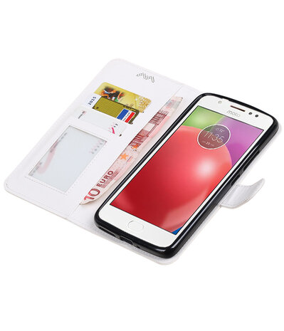 Wit Portemonnee booktype Hoesje voor Motorola Moto E4 Plus