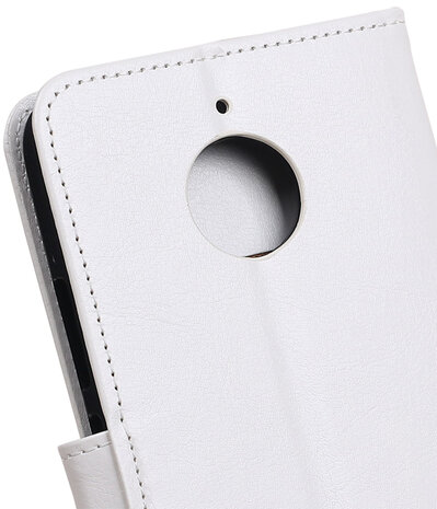Wit Portemonnee booktype Hoesje voor Motorola Moto E4 Plus