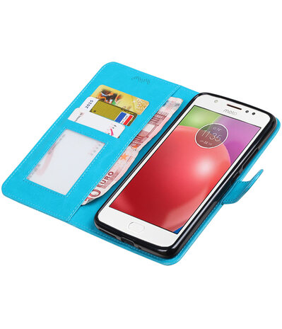 Turquoise Portemonnee booktype Hoesje voor Motorola Moto E4 Plus