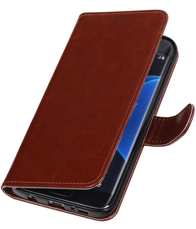 Bruin Portemonnee booktype hoesje Samsung Galaxy S7 Edge G935F