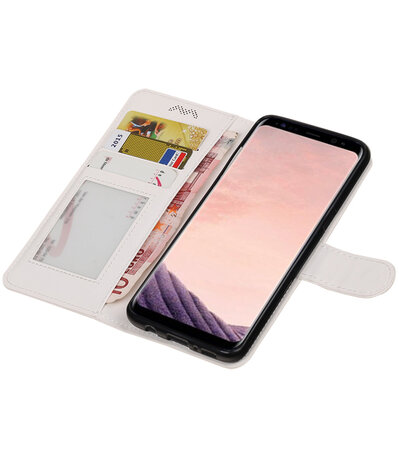 Wit Portemonnee booktype hoesje Samsung Galaxy S8+ plus