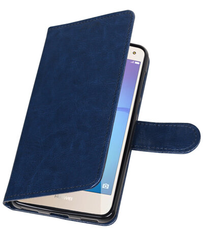 Donker Blauw Portemonnee booktype hoesje Huawei Y5 2017 / Y6 2017