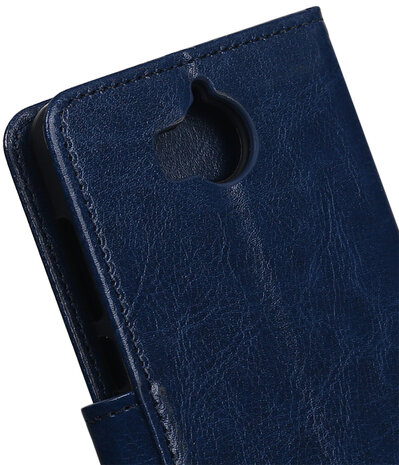 Donker Blauw Portemonnee booktype hoesje Huawei Y5 2017 / Y6 2017Donker Blauw Portemonnee booktype hoesje Huawei Y5 2017 / Y6 2