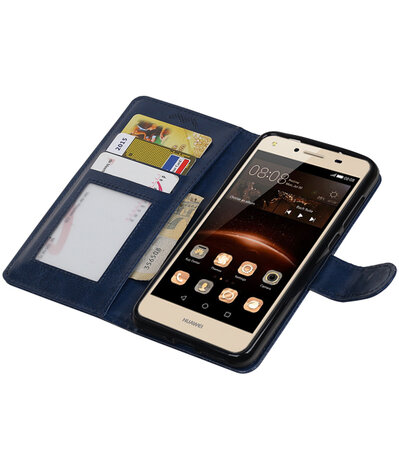 Donker Blauw Portemonnee booktype hoesje Huawei Y5 II