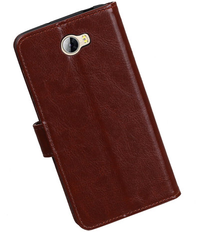 Bruin Portemonnee booktype hoesje Huawei Y5 II